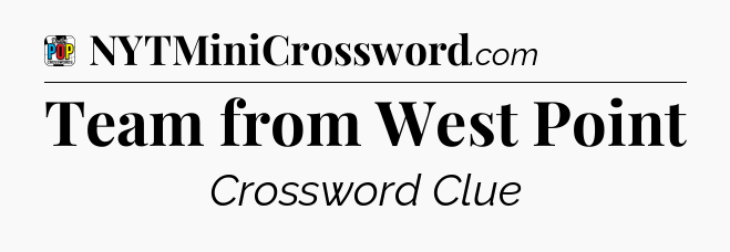 Team from West Point Crossword Clue