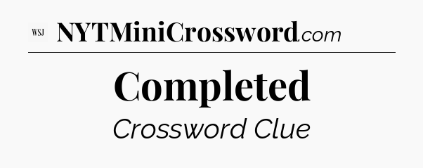 Completed - WSJ Crossword