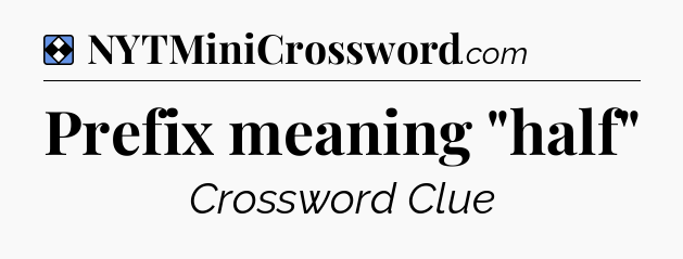 Solution: Prefix meaning 