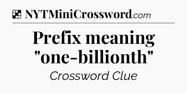 Solution: Prefix meaning 