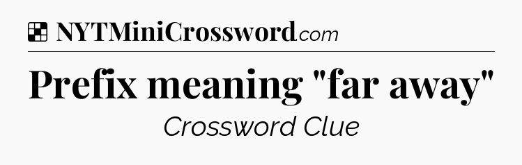 Solution: Prefix meaning 