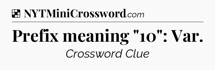 Solution: Prefix meaning 