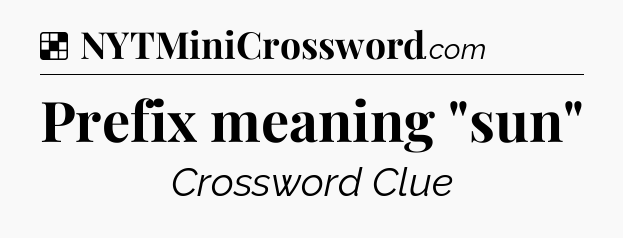 Solution: Prefix meaning 