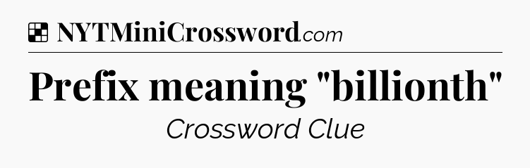 Solution: Prefix meaning 