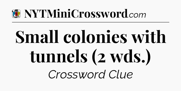 Small colonies with tunnels (2 wds.) Crossword Clue