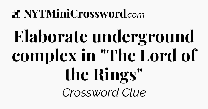 Solution: Elaborate underground complex in 