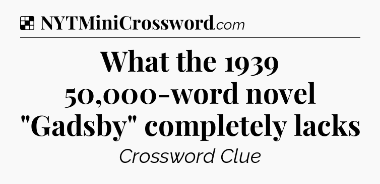 Solution: What the 1939 50,000-word novel 