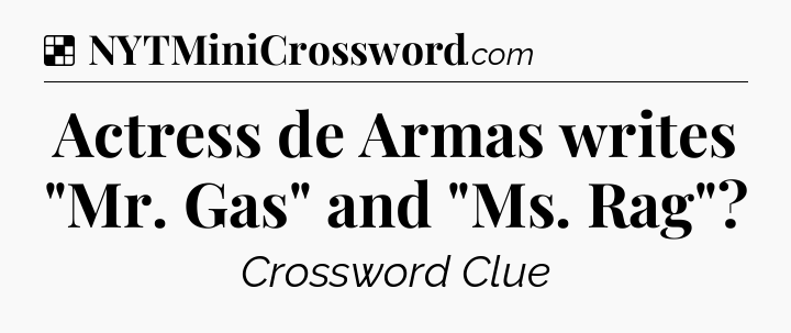 Solution: Actress de Armas writes 