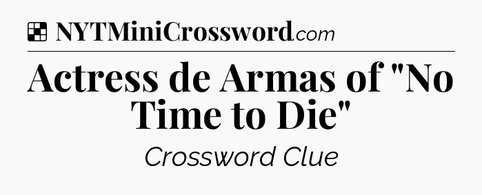 Solution: Actress de Armas of 