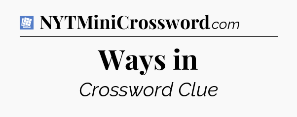 Ways in Puzzle Page Crossword Clue