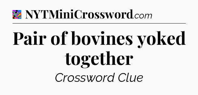 Pair of bovines yoked together Crossword Clue