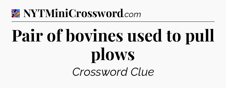 Pair of bovines used to pull plows Crossword Clue