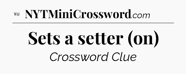Sets a setter (on) - WSJ Crossword