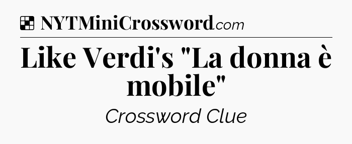 Solution: Like Verdi's 