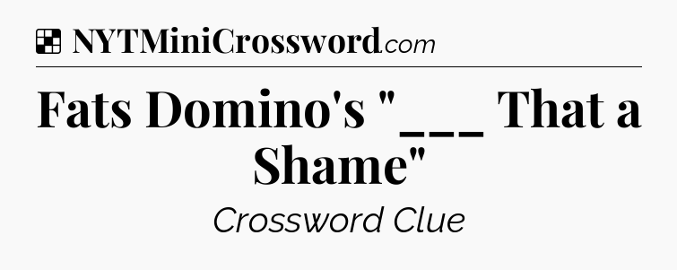 Solution: Fats Domino's 