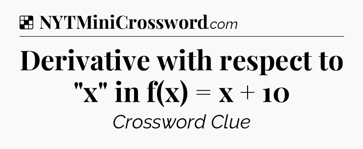 Solution: Derivative with respect to 