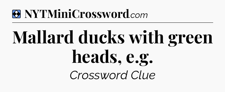 Solution: Mallard ducks with green heads, e.g - NYT Mini Crossword