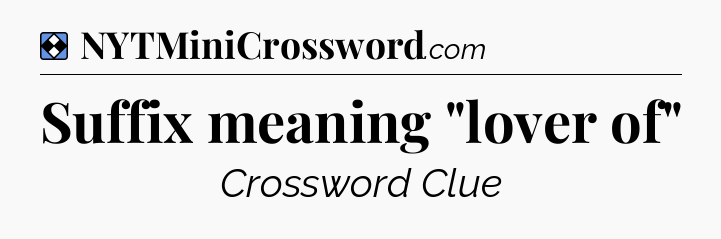 Solution: Suffix meaning 