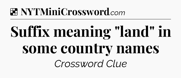 Solution: Suffix meaning 