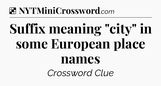 Solution: Suffix meaning 