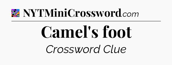 Camel's foot Crossword Clue