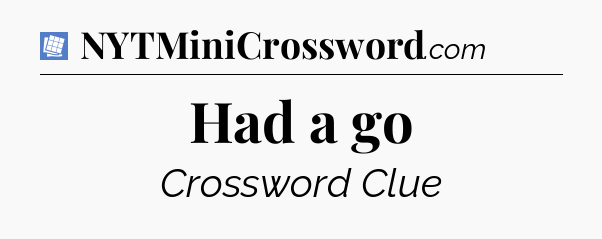 Had a go Puzzle Page Crossword Clue