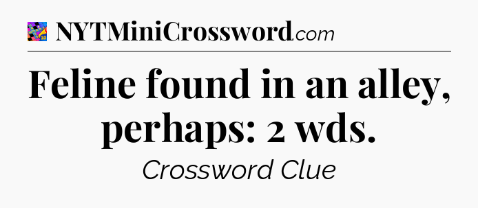Feline found in an alley, perhaps: 2 wds Crossword Clue