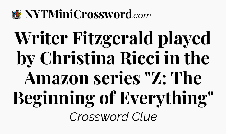 Writer Fitzgerald played by Christina Ricci in the Amazon series 