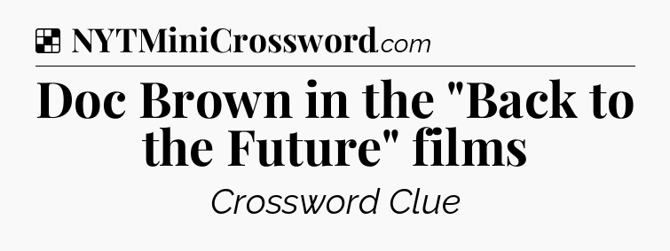 Solution: Doc Brown in the 