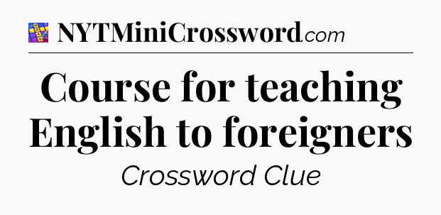 Course for teaching English to foreigners Codycross
