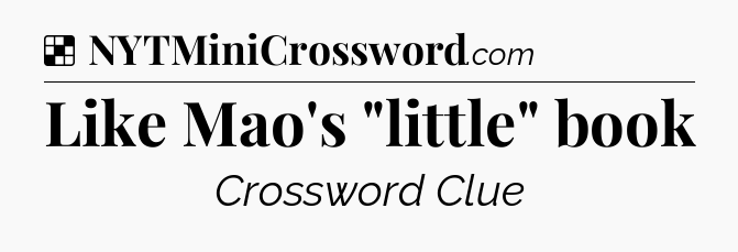 Solution: Like Mao's 