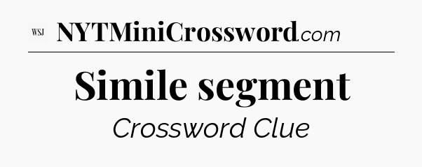 Simile segment - WSJ Crossword