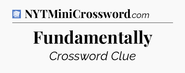 Fundamentally Puzzle Page Crossword Clue