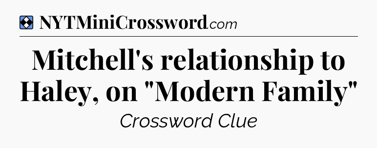 Solution: Mitchell's relationship to Haley, on 