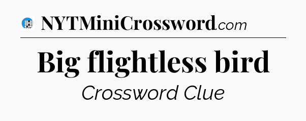 Big flightless bird Crossword Clue