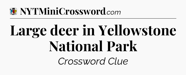 Large deer in Yellowstone National Park Crossword Clue