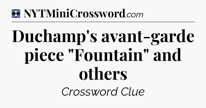 Solution: Duchamp's avant-garde piece 