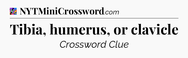 Tibia, humerus, or clavicle Crossword Clue