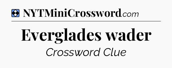 Solution: Everglades wader - NYT Mini Crossword