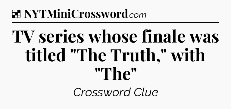 Solution: TV series whose finale was titled 