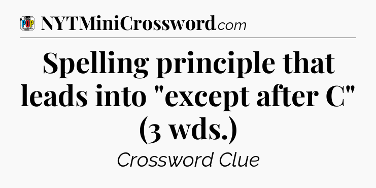 Spelling principle that leads into 