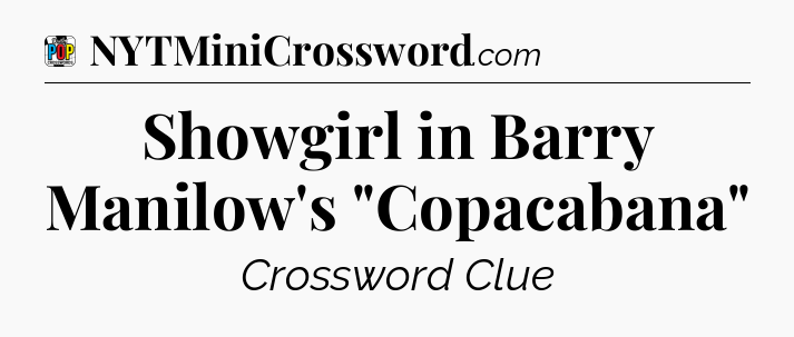 Showgirl in Barry Manilow's 