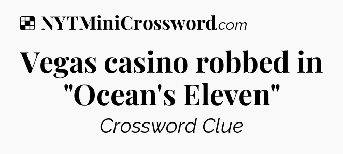 Solution: Vegas casino robbed in 