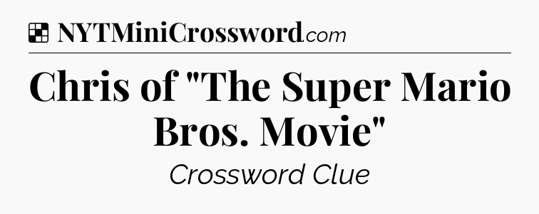 Solution: Chris of 