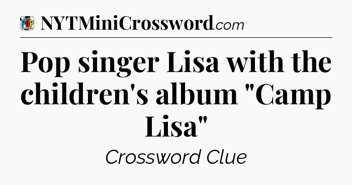 Pop singer Lisa with the children's album 