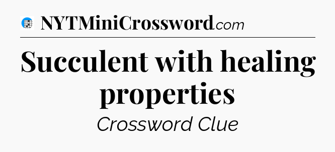 Succulent with healing properties Crossword Clue