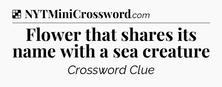 Solution: Flower that shares its name with a sea creature - NYT Crossword