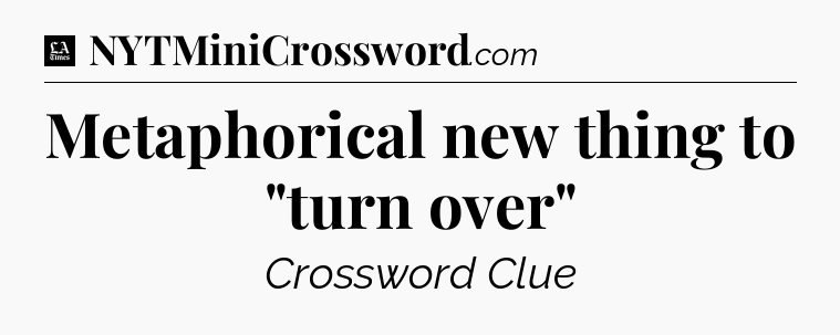 Metaphorical new thing to 