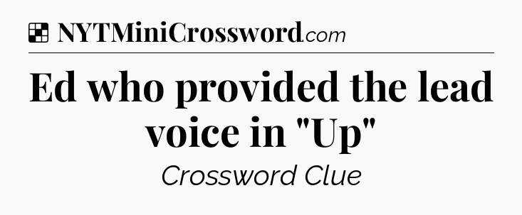 Solution: Ed who provided the lead voice in 