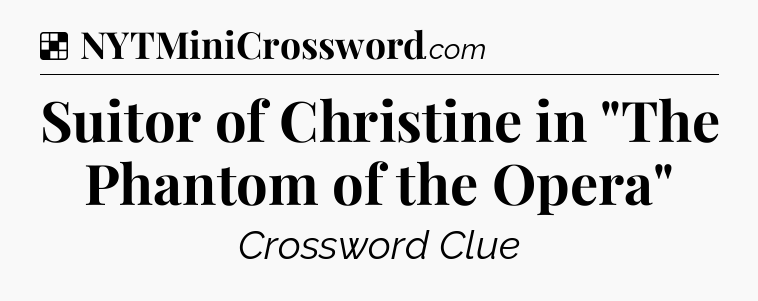 Solution: Suitor of Christine in 